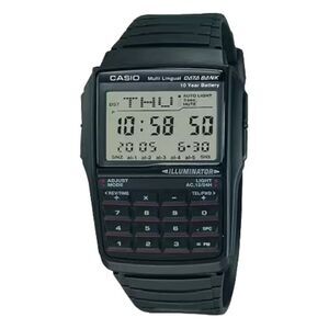 Casio Men’s Black Digital Databank Calculator Watch with Grey Display –